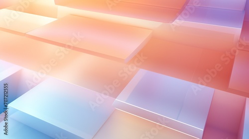 Gentle sunlight casts calming shadows on the 3D rectangular prism, accentuating its defined shapes in a play of light