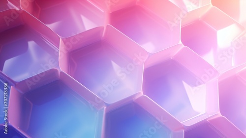 The close-up of a 3D hexagonal prism captures calming hues and geometric forms, harmonizing in an intricate visual symphony