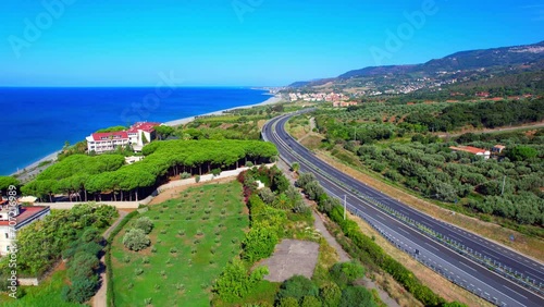 Falerna - Italy - Calabria - Aerial shot while standing over the coast photo