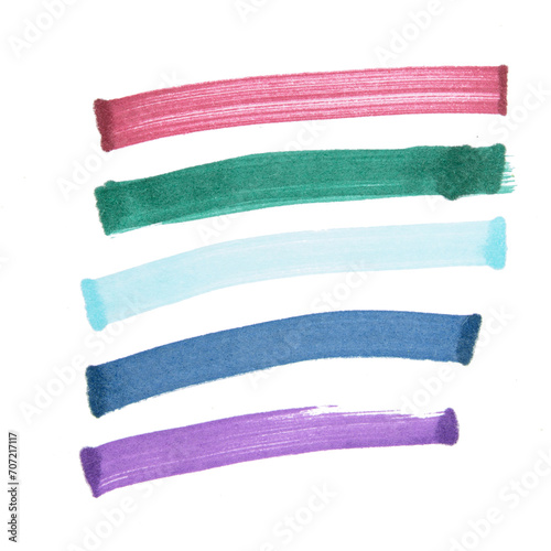 Color highlight stripes, banners, brushes drawn with markers. Stylish highlight elements for design.