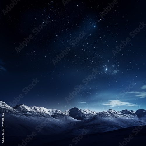 snowy landscape with moon