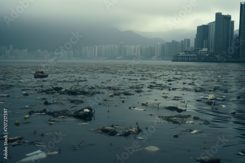 Polluted Sea Environmental Crisis photo