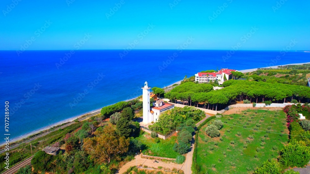 Capo Suvero lighthouse - Falerna - Italy - Calabria - Aerial view of the coast
