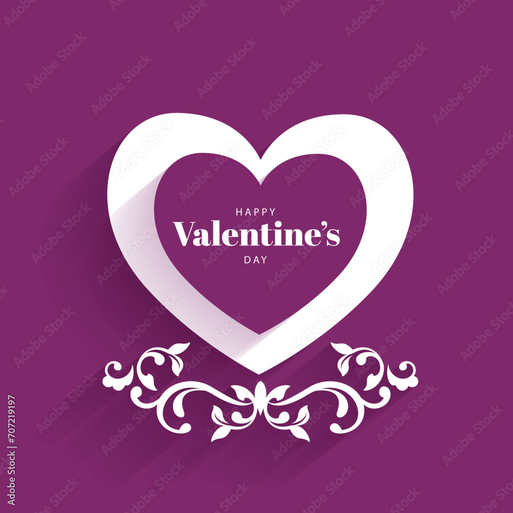 Valentine’s Day Purple Heart Background Vector Illustration 