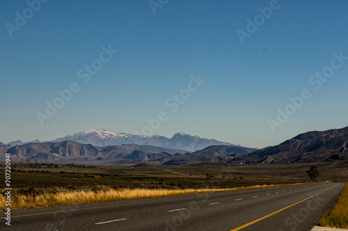 Hex River pass with snow on the Matroosberg  photo