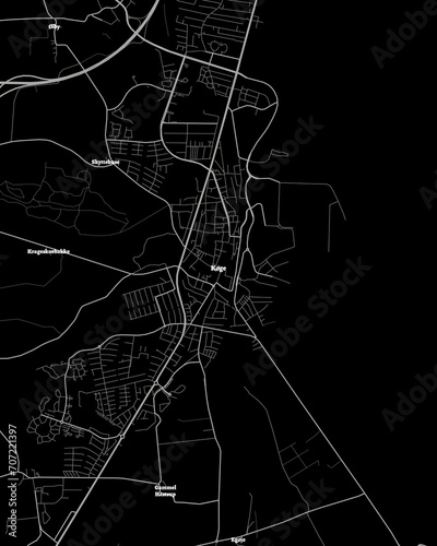 Koge Denmark Map, Detailed Dark Map of Koge Denmark photo