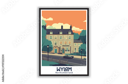 Wylam, Northumberland. Vintage Travel Posters. Vector art. Famous Tourist Destinations Posters Art Prints Wall Art and Print Set Abstract Travel for Hikers Campers Living Room Decor
