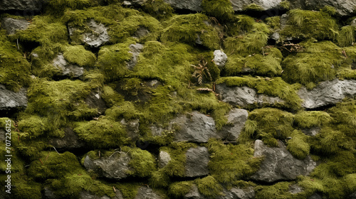 pared de roca de granito con musgo