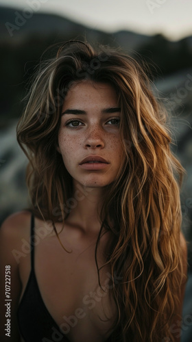 portrait of a girl in summer, natural girl portrait © PAOLO
