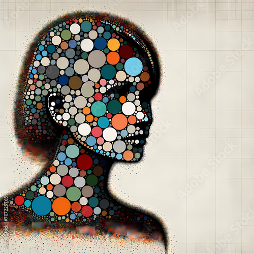 choropleth design of a woman mosaic 