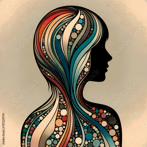 choropleth design of a woman mosaic 
