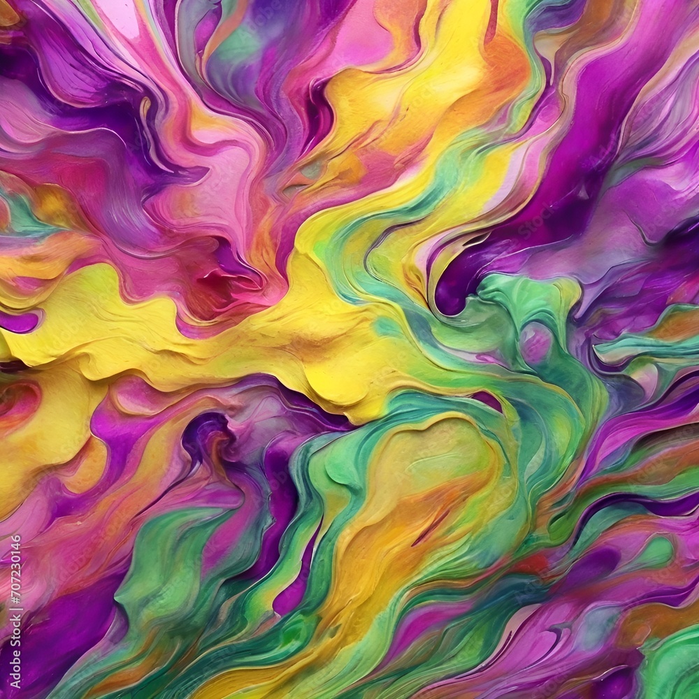 Abstract psychedelic colorful vintage background AI-generated image