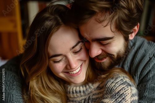Young Couple in Love on Valentines Day Hugging Romantic Vibe