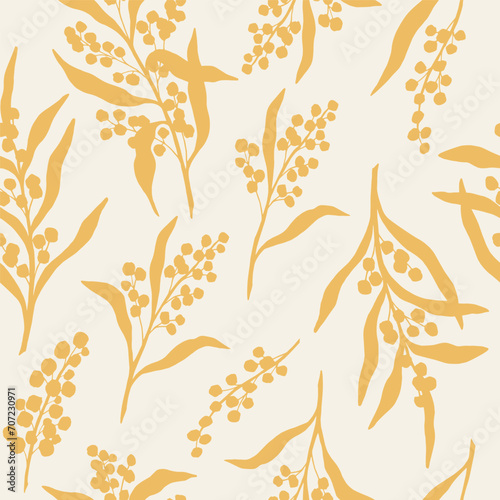 Flat vector wattle branches background