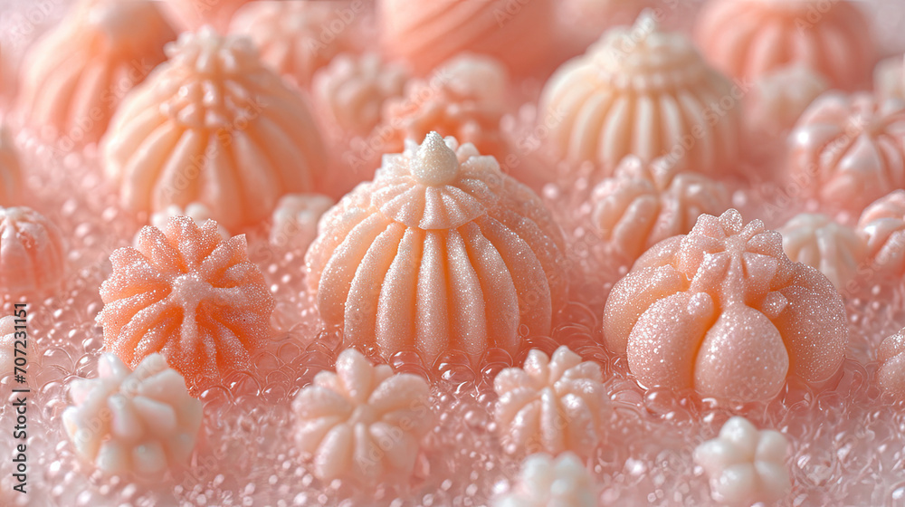 Pastel Confectionery Delights Close-Up Pastel Confectionery Delights Close-Up