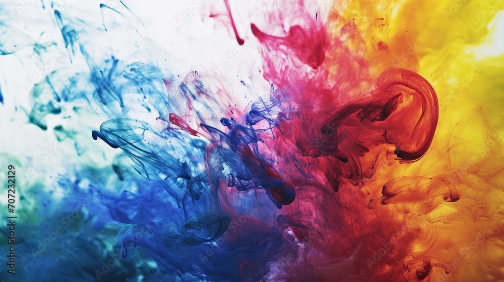 Colorful ink in water. Abstract background. Close-up