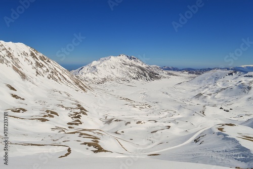 Ski resort in the mountains, Campo Imperatore in Italy,Abruzzo