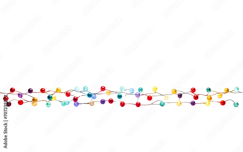 Illuminated Christmas Lights Display Featured Against Isolated on Transparent Background PNG.