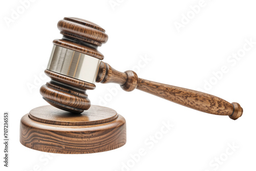 judge gavel png isolated on white or transparent background, wooden hammer cut-out hd