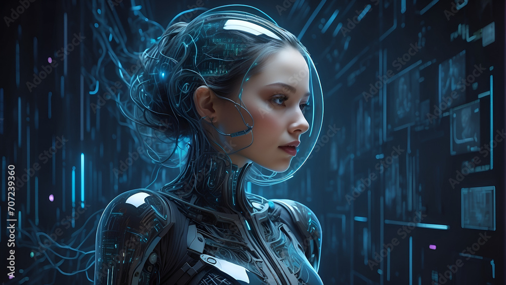 Naklejka premium cyber women