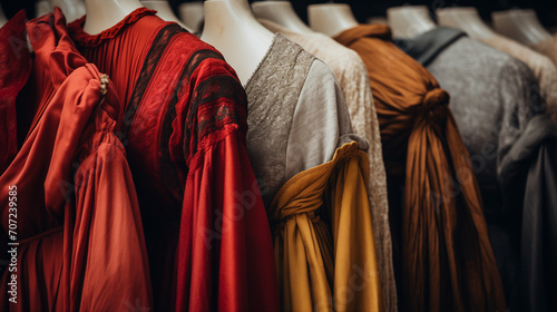 closeup woman's clothes on display, Ai generated image 
