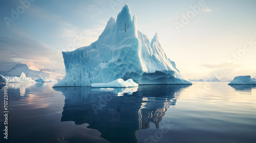 Icebergs in the artic sea, arctic landscape and seascape