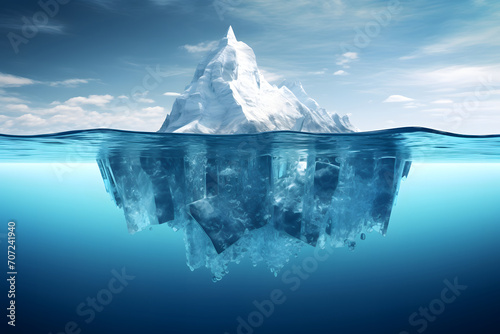 Majestic Iceberg: Unveiling the Hidden Threat (Hidden Danger And Global Warming Concept)