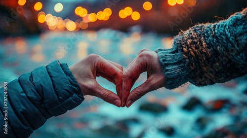 Couple's Hands Forming Heart.