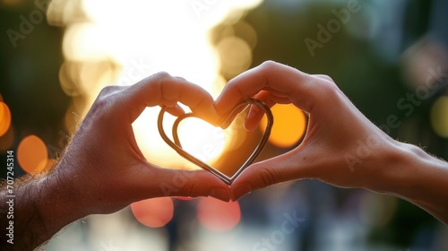 couple's hands coming together to form a heart shape.