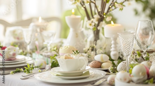 Elegant Easter Table Setting.