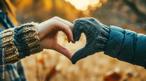 Couple's Hands Forming Heart.