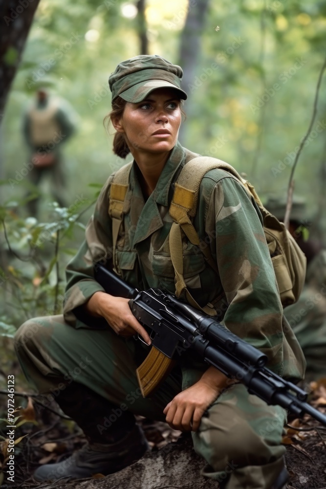 shot of a female ranger training rangers in wildlife conservation