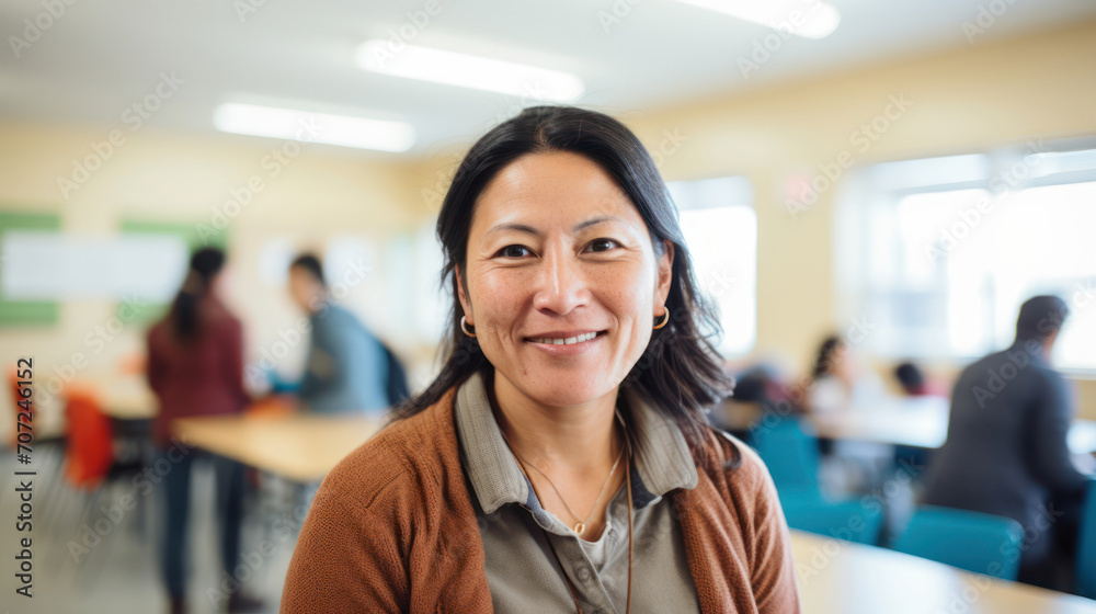 Fototapeta premium Adult education instructor in community center empowering lifelong learners