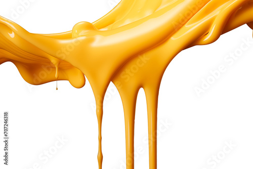 Melting cheese runs from top to bottom transparent or white background 