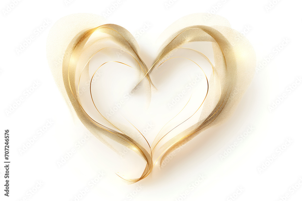 golden heart isolated ai generative golden heart isolated ai generative