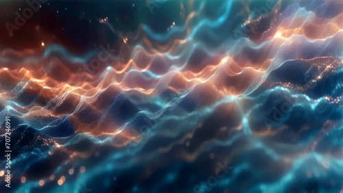 A continuous flow of light and color representing wave interference in quantum mechanics.
 photo