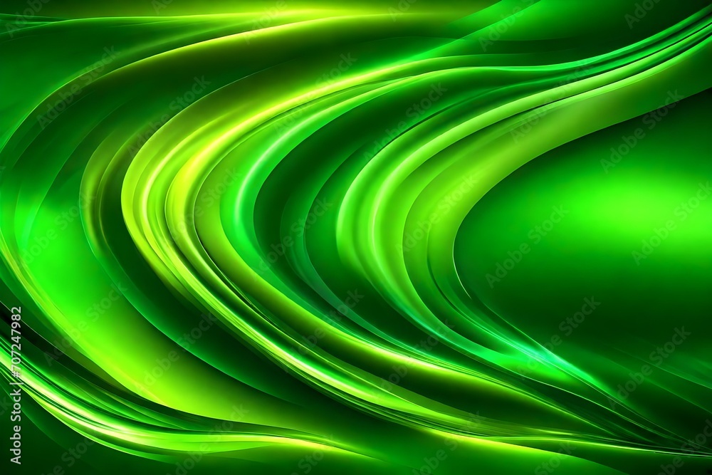 Bright green shiny glossy waves abstract background, crafted with a vector design approach. Bright green shiny glossy waves abstract background, crafted with a vector design approach.