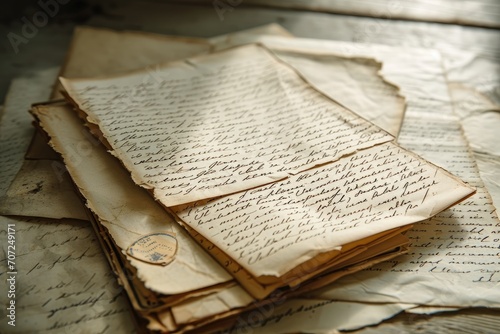 Yellowed and forgotten handwritten letters