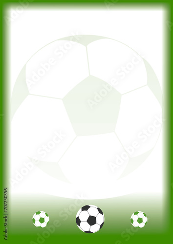football poster A3 background - invitation, diploma, green background, ball ver 6