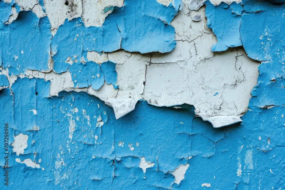 Close-up of Peeling Blue Paint on Wall Texture Close-up of Peeling Blue Paint on Wall Texture