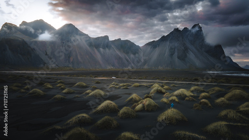 Stokksnes Vestrahorn Iceland Aerial