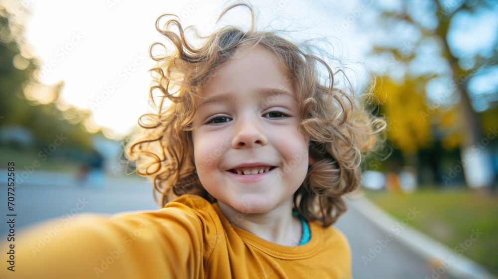 A boy walks and takes pictures of himself on his smartphone, close-up. Copy space A boy walks and takes pictures of himself on his smartphone, close-up. Copy space