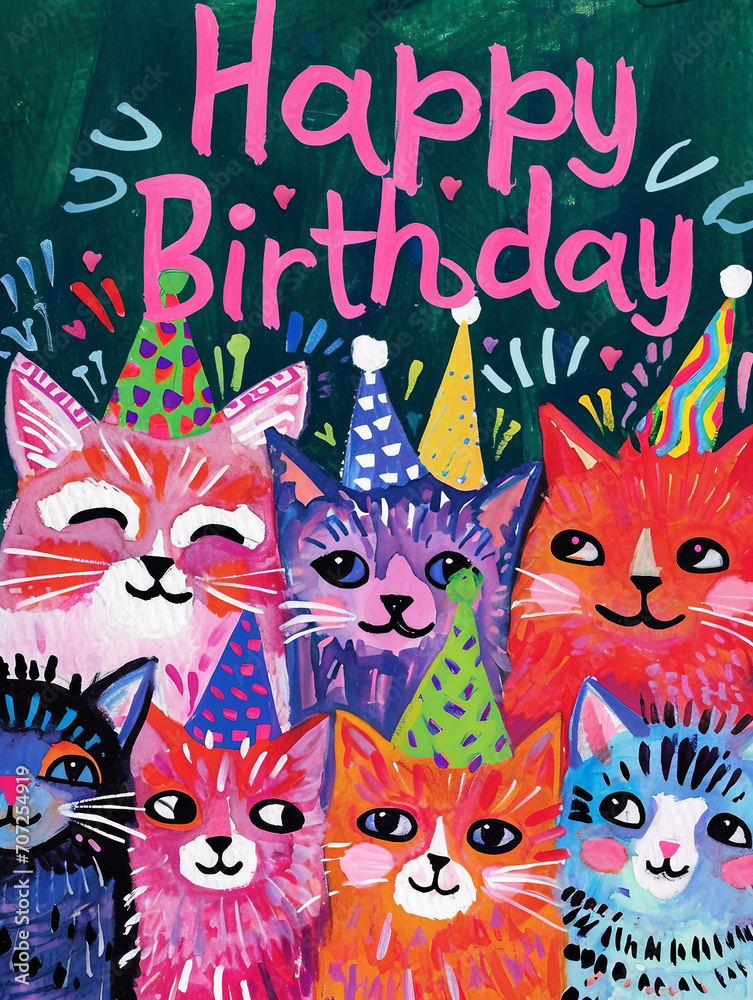 birthday card with cat