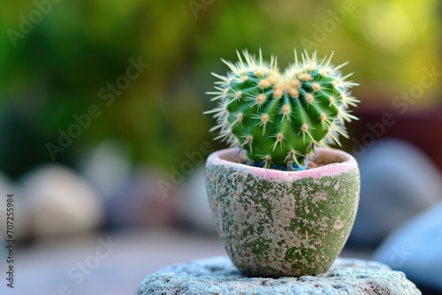 Heart-shaped cactus in a small pot