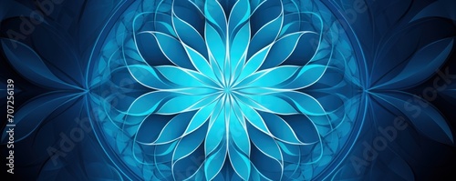 Symmetric blue circle background pattern 