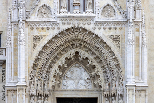 Main facade with entrance of gothic Zagreb Cathedral, Roman Catholic church, Zagreb, Croatia