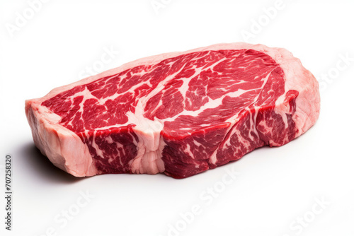 Prime Cut of Steak on a Clean White Background for Food Photography or Culinary Content
