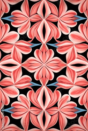Symmetric coral line background pattern 