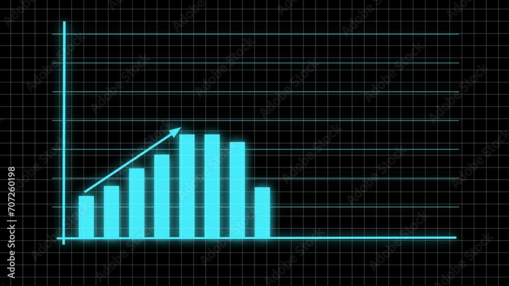 Abstract business growth and increasing graph chart animation background Abstract business growth and increasing graph chart animation background