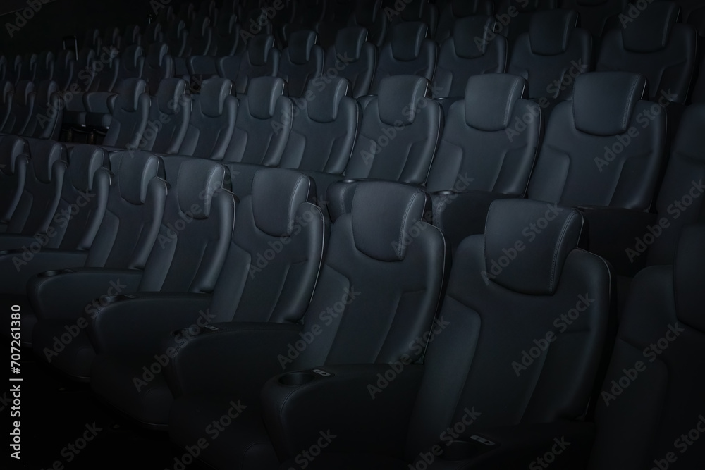 Obraz premium Rows of Cinema Steats in a Movie Theatre